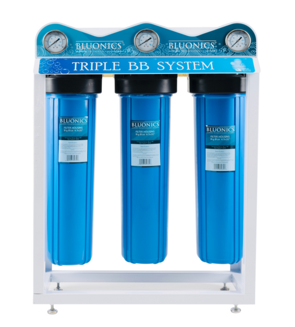 OPEN-BOX Whole House Well Water Filter 3 Stage Home Water Purifier with Big Blue Size 4.5