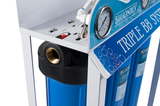 BLUONICS Complete 110W UV+Sediment & Carbon Well Water Filter Purifier System 24GPM w/Triple Big Blue ,40 Mic Pre filter and One Extra Filters Sets