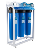 BLUONICS Complete 110W UV+Sediment & Carbon Well Water Filter Purifier System 24GPM w/Triple Big Blue ,40 Mic Pre filter and One Extra Filters Sets