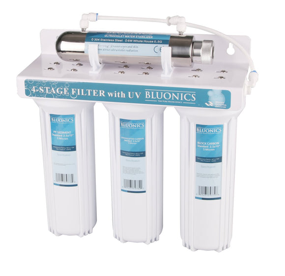 Bluonics Ultraviolet Sterilizer UV water filter bacteria virus tankless undersink