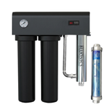 BUNDLE Pro Series Whole House Water Filtration & Descaler System – 3-Stage Filter with UV Sterilizer + Salt-Free Hard Water Conditioner for Scale Prevention (Well & City Water)