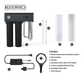 BUNDLE Pro Series Whole House Water Filtration & Descaler System – 3-Stage Filter with UV Sterilizer + Salt-Free Hard Water Conditioner for Scale Prevention (Well & City Water)