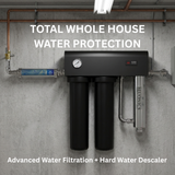 BUNDLE Pro Series Whole House Water Filtration & Descaler System – 3-Stage Filter with UV Sterilizer + Salt-Free Hard Water Conditioner for Scale Prevention (Well & City Water)