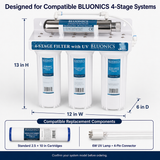 BLUONICS 12-Piece Replacement Filter & 6W UV Lamp Set for US-3U 4-Stage Under-Sink System