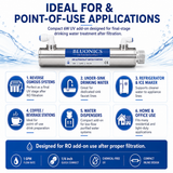6W UV Water Purifier for Reverse Osmosis Systems – 1 GPM Ultraviolet Water Treatment Unit – Stainless Steel UV Light System for RO Drinking Water Filtration – Bluonics