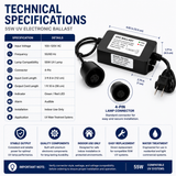 Bluonics 55W Smart Flow Switch UV Ballast | 100-120V Replacement Electronic Ballast with 30-Minute Delay Timer, LED Indicator & Audible Alarm