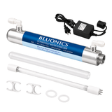 6W UV Water Purifier for Reverse Osmosis Systems – 1 GPM Ultraviolet Water Treatment Unit – Stainless Steel UV Light System for RO Drinking Water Filtration – Bluonics