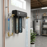 BUNDLE Pro Series Whole House Water Filtration & Descaler System – 3-Stage Filter with UV Sterilizer + Salt-Free Hard Water Conditioner for Scale Prevention (Well & City Water)