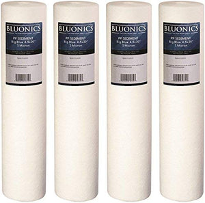 Big Blue Sediment Replacement Water Filters 4pcs (5 Micron) 4.5" x 20" Cartridgesdupont ispring apec filtro de agua culligan systems aquasana water purifier whole house water filter whole house water filter system aquasana filter replacement cartridge well water Plomero plumber contractor purificador de agua toda la casa agua de pozo