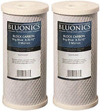 BLUONICS Big Blue Carbon Block Replacement Water Filters 2 pcs (5 Micron) 4.5" x 10" Cartridges for Chlorine, Pesticides, Herbicides, Insecticides, Bad Taste and Odor dupont ispring apec filtro de agua culligan systems aquasana water purifier whole house water filter whole house water filter system aquasana filter replacement cartridge well water Plomero plumber contractor purificador de agua toda la casa agua de poso Water filtrations system with UV sterilizer Plumber Plomero 