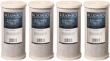 BLUONICS Big Blue Carbon Block Replacement Water Filters 4 pcs (5 Micron) 4.5" x 10" Cartridges for Chlorine, Pesticides, Herbicides, Insecticides, Bad Taste and Odor