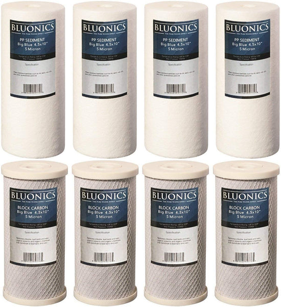Filtri Pozzo Commerciali Bluonics Filtri Per Acqua Bluonics - 4 Cartucce Carbonio E Sedimenti 4,5 X 20, Per Sistema Casa Intera Filtri Ai Carboni - Foto 8