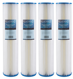Big Blue Pleated Sediment Water Filters 4 pcs Washable 4.5 x 20 Cartridges (5 Micron)